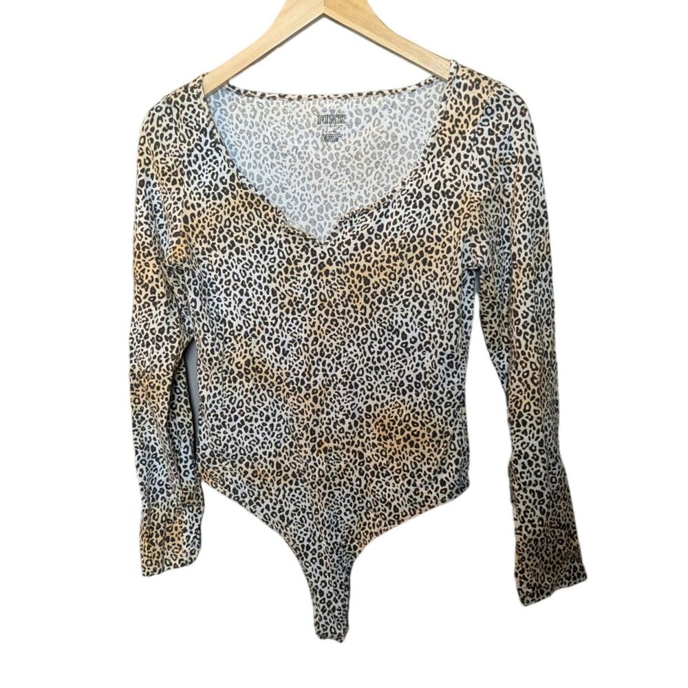 Victoria's Secret Pink Leopard Print Body Suit Athletic Sexy Date Night M